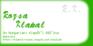 rozsa klapal business card